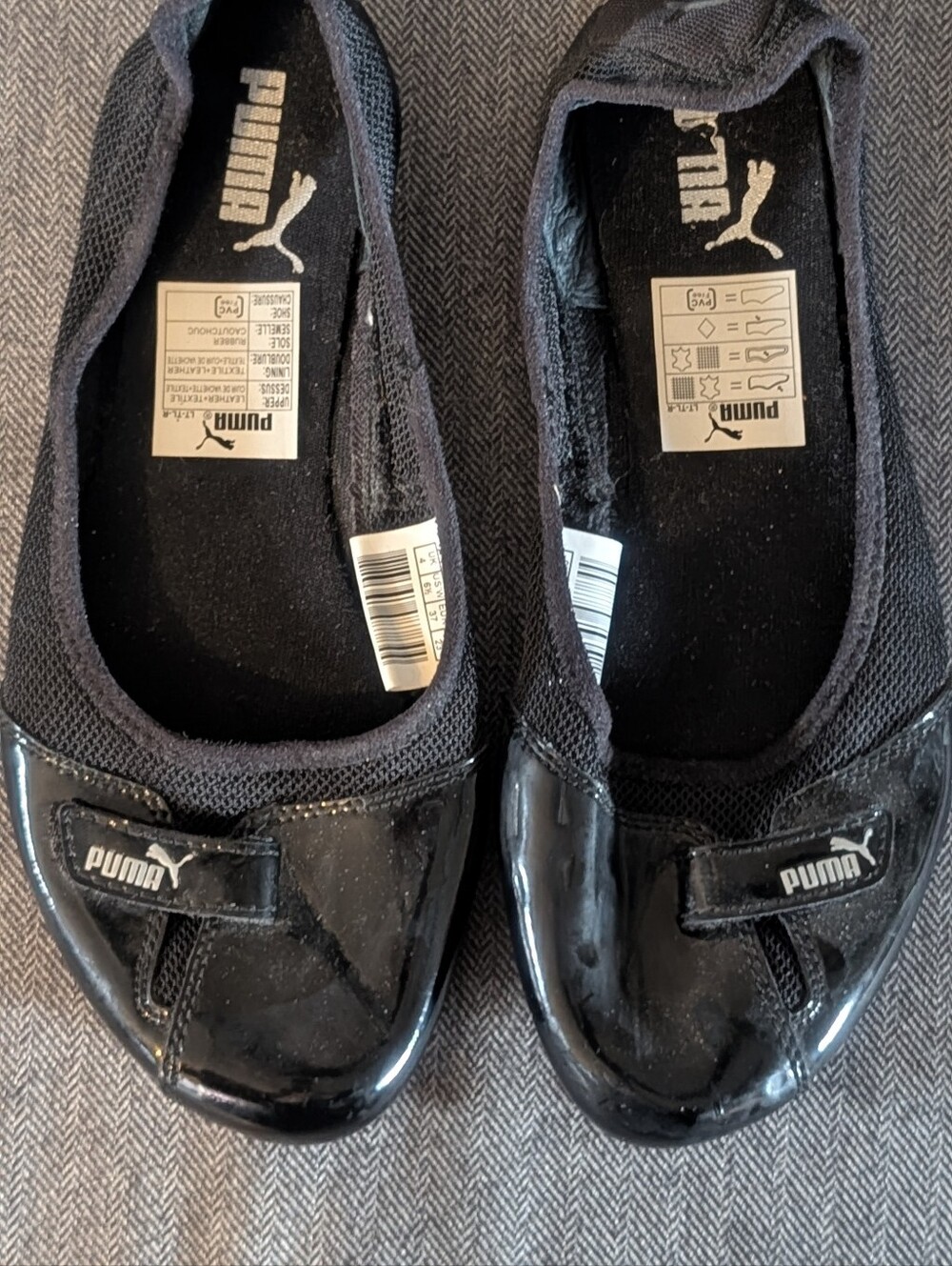 Puma Black Patent Ballet Flats